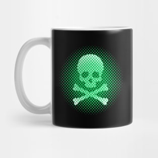 Neon Green Skull and Crossbones Modern Art Mug